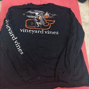 Vineyard Vines Black and Orange Long Sleeve Tee